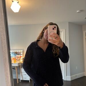 Women's Outerknown Collared Navy Sweater